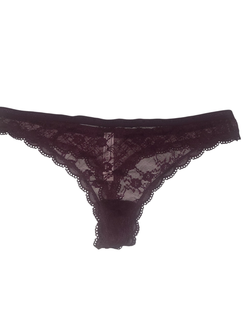 Victoria's Secret Lace Thong Panty - Deep Plum Medium